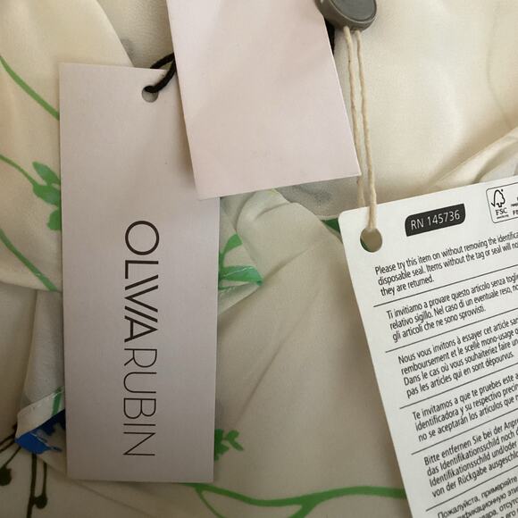 Olivia Rubin Lily White Chiffon Ruffle Floral Midi Dress 6 NWT $560 - Picture 12 of 12